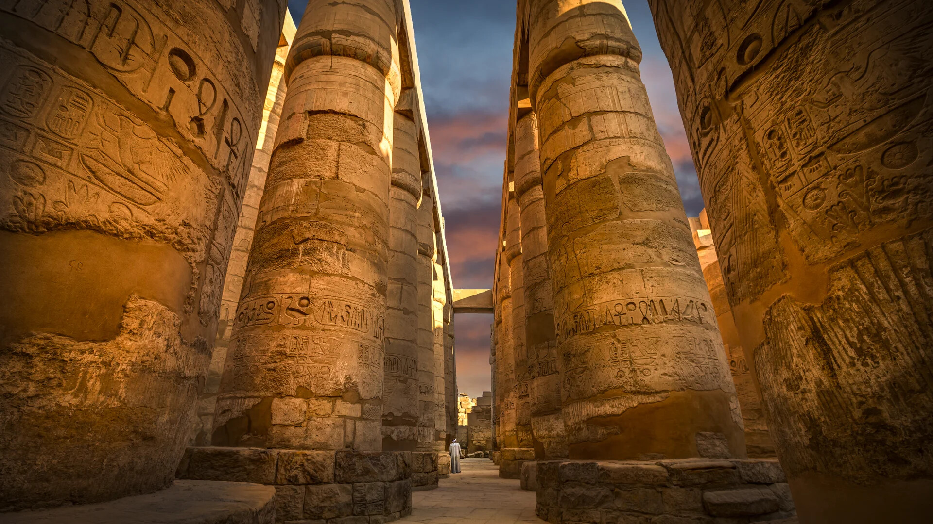 Sala hipóstila del Templo de Karnak, en Egipto